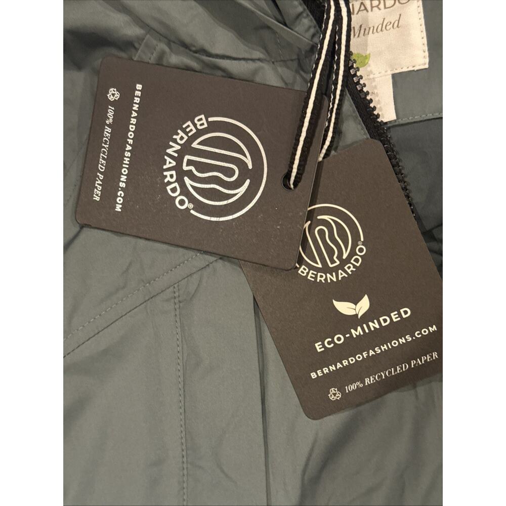 NEW Bernardo Eco-Minded Hooded Lightweight Jacket Women’s Medium Green Zip Front - Picture 8 of 9